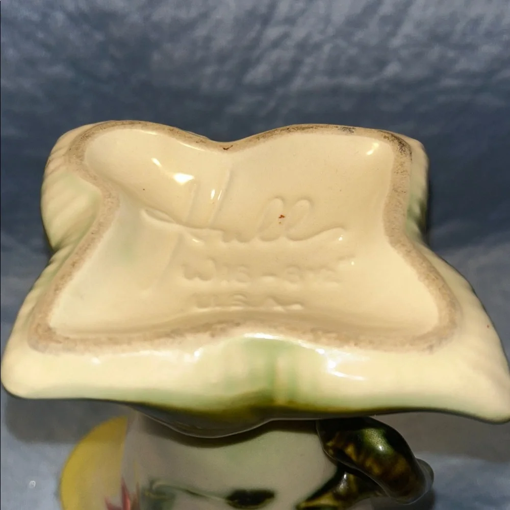 Hull 1950’s Chartreuse Woodland Fluted Edge 8 3/4 inch Ceramic Vase